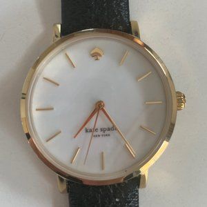 Kate Spade Metro Watch with Black Leather Strap